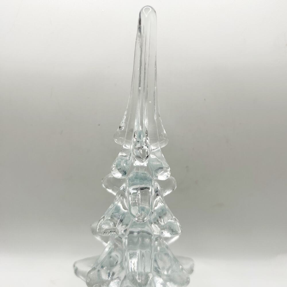 Vintage Crystal Glass Christmas Tree 8” Tall Clear Glass Figurine EUC - Picture 2 of 7